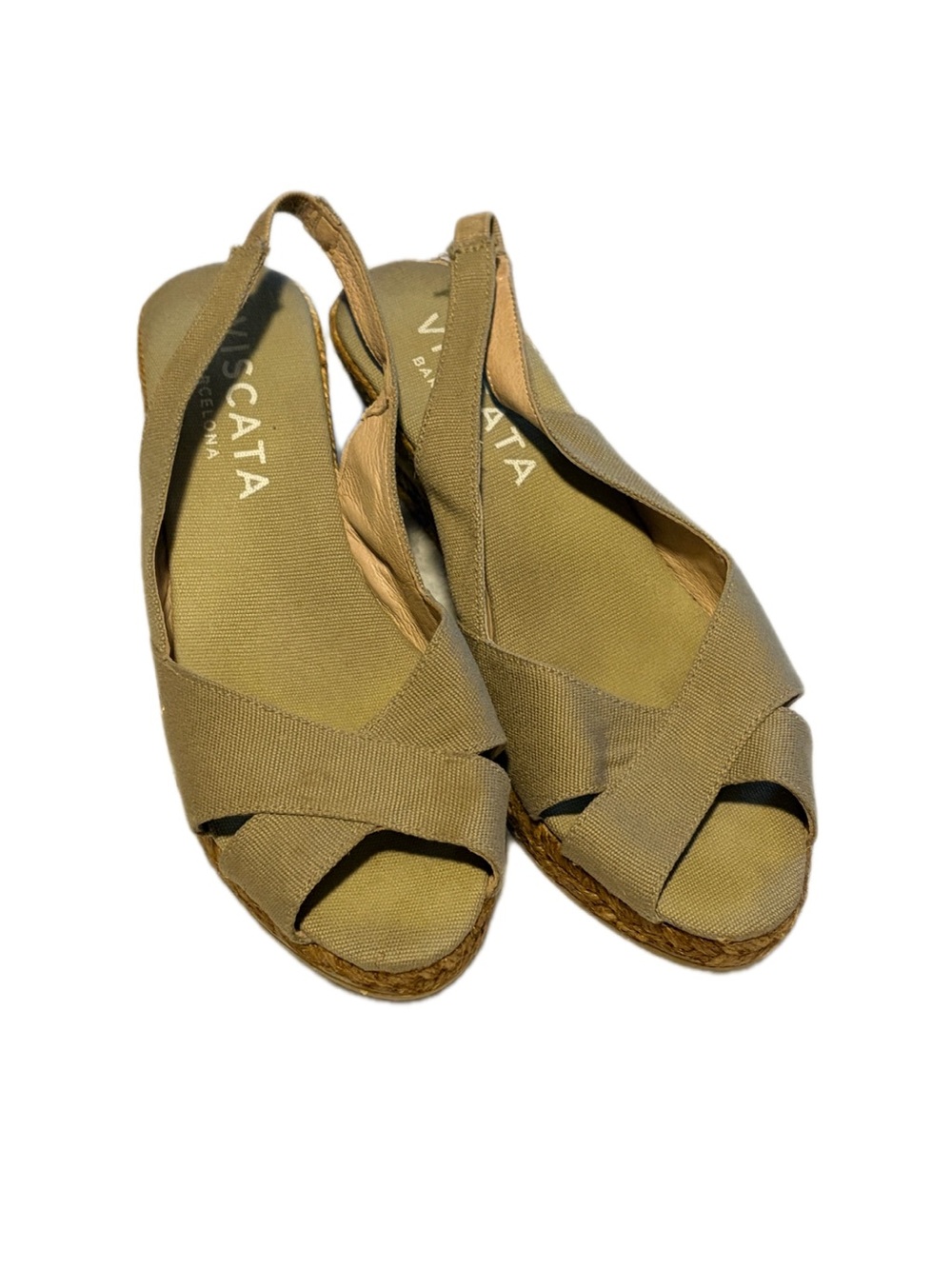 Viscata Barcelona Tan Espadrille Slingback Sandals 38/7.5